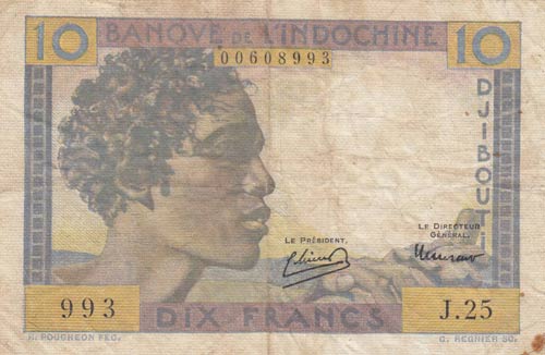 French Somaliland, 10 Francs, ... 