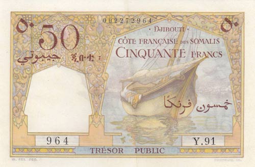 French Somaliland, 50 Francs, ... 