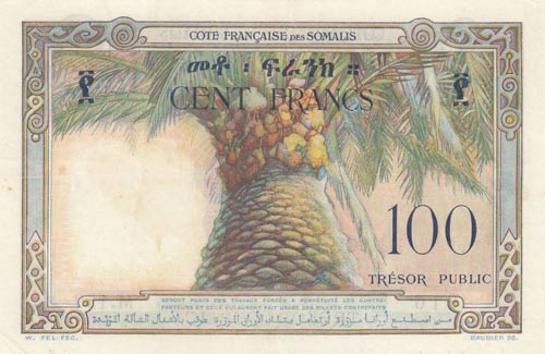 French Somaliland, 100 Francs, ... 