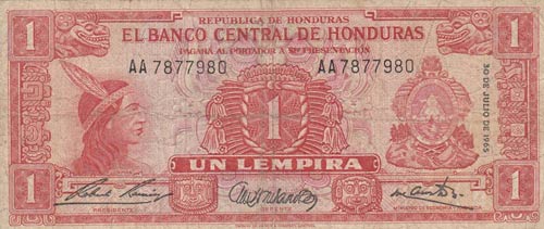 Honduras, 1 Lempira, 1965, FINE, ... 