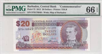 Barbados, 20 Dollars, 2012, UNC, ... 
