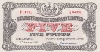Northern Ireland, 5 Pounds, 1966, ... 
