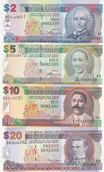 Barbados, 2-5-10-20 Dollars, UNC, ... 