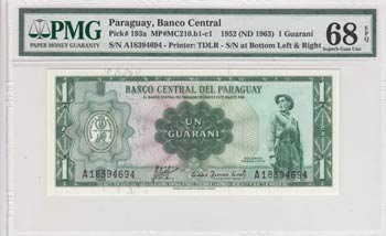 Paraguay, 1 Guarani, 1963, UNC, ... 