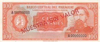Paraguay, 100 Guaranies, 1952, ... 
