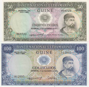 Portuguese Guinea, 50-100 Escudos, ... 