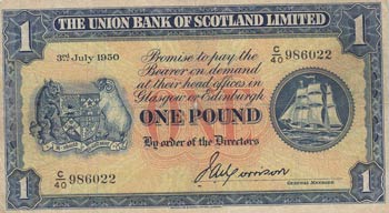 Scotland, 1 Pound, 1950, FINE, ... 