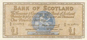 Scotland, 1 Pound, 1964, XF, p102  