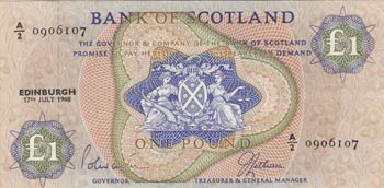 Scotland, 1 Pound, 1968, VF, p109a ... 