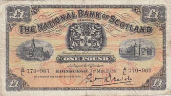 Scotland, 1 Pound, 1938, VF, p258a ... 