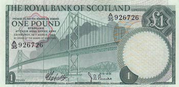 Scotland, 1 Pound, 1969, AUNC, ... 