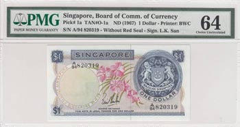 Singapore, 1 Dollar , 1967, UNC, ... 