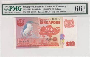 Singapore, 10 Dollars, 1976, UNC, ... 