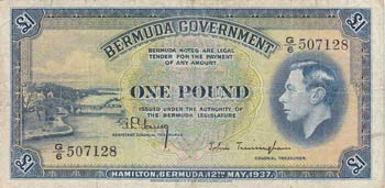 Bermuda, 1 Pound, 1937, VF, p11b  
