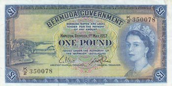 Bermuda, 1 Pound, 1957, XF, p20c  ... 
