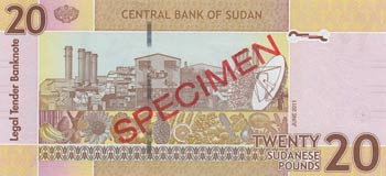 Sudan, 20 Pounds, 2011, UNC, p74, ... 