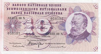 Switzerland, 10 Franken, 1973, XF, ... 