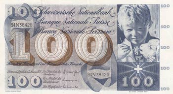 Switzerland, 100 Franken, 1973, ... 