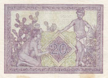 Tunisia, 20 Francs, 1945, XF, p18, ... 