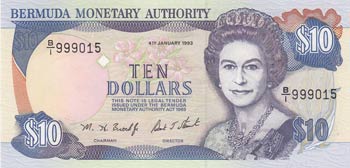 Bermuda, 10 Dollars, 1993, UNC, ... 
