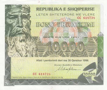 Albania, 10.000 Leke, 1996, XF,  ... 