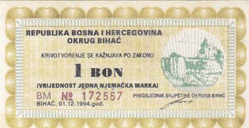 Bosnia - Herzegovina, 1 Bon, 1994, ... 