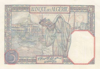 Algeria, 5 Francs, 1933, XF, p77  