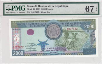 Burundi, 2.000 Francs, 2001, UNC, ... 