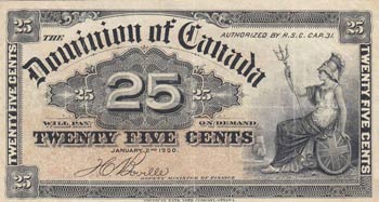 Canada, 25 Cents, 1900, VF, p9a  ... 