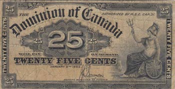 Canada, 25 Cent, 1900, FINE, p9c  