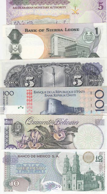Mix Lot, UNC, (Total 6 banknotes) ... 