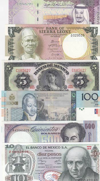 Mix Lot, UNC, (Total 6 banknotes) ... 