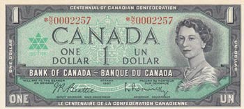 Canada, 1 Dollar , 1967, UNC, p84b ... 