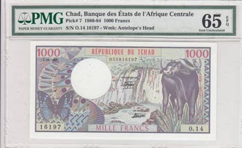 Chad, 1.000 Francs, 1980-84, UNC, ... 