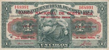 Costa Rica, 1 Colon, 1943, VF, ... 