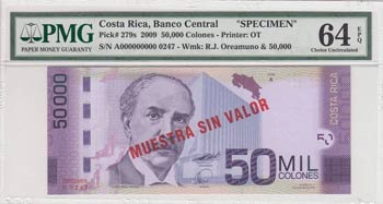 Costa Rica, 50.000 Colones, 2009, ... 