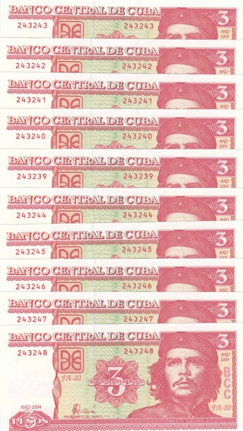 Cuba, 3 Pesos, 2004, UNC, p127a, ... 