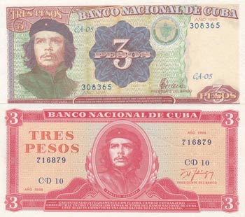 Cuba, 3 Pesos, UNC, (Total 2 ... 