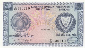 Cyprus, 250 Mils, 1979, UNC, p41c  