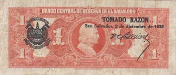 El Salvador, 1 Colon, 1934, VF, ... 