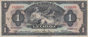 El Salvador, 1 Colon, 1934, VF, ... 