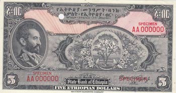 Ethiopia, 5 Ethiopian Dollars, ... 