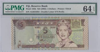 Fiji, 5 Dollars, 2002, UNC, p105b  ... 