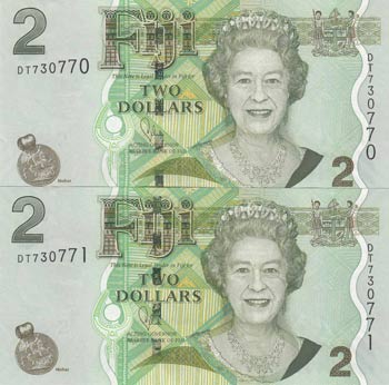 Fiji, 2 Dollars, 2007, UNC, p109b  ... 