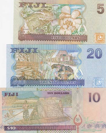 Fiji, 5-10-20 Dollars, UNC, (Total ... 