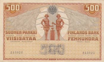 Finland, 500 Markkaa, 1909 (1918), ... 
