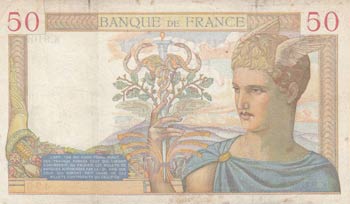 France, 50 Francs, 1938, VF, p85b  ... 