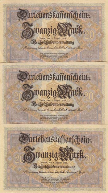 Germany, 20 Mark, 1914, UNC (-), ... 