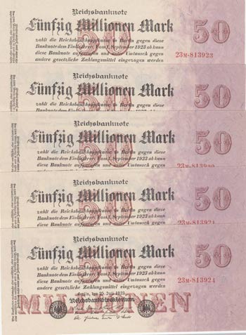 Germany, 50 Millionen Mark, 1923, ... 