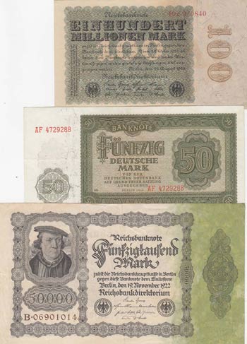 Germany, 0, (Total 3 banknotes) ... 